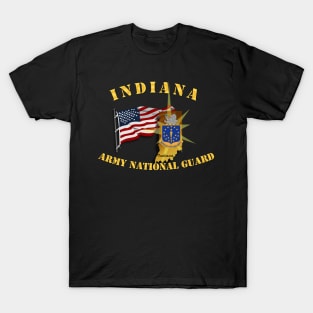 Indiana - ARNG w Flag T-Shirt